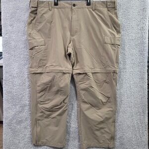 World Wide Sportsman Pants Men's 50x30 Khaki Fishing Cargo‎ Convertible Zip Off